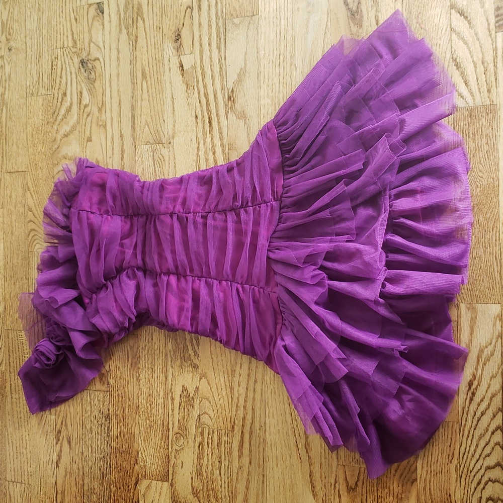 Elegant Purple Ruffled Dress